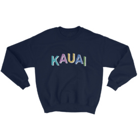 KAUAI sweatshirt in navy retro text