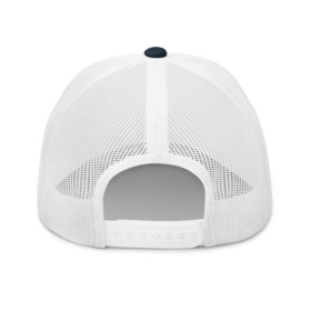 Navy and white trucker hat back
