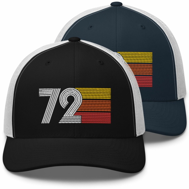 72 Trucker Hats black and navy color variations