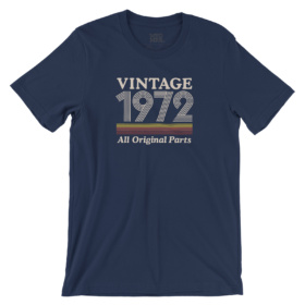 VINTAGE 1972 All Original Parts navy shirt
