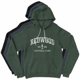 REDWOOD NATIONAL PARK hoodies three color variations