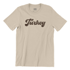 Soft cream color T-shirt that says Turkey