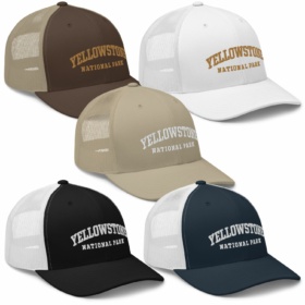 Yellowstone National Park trucker hats five color variations