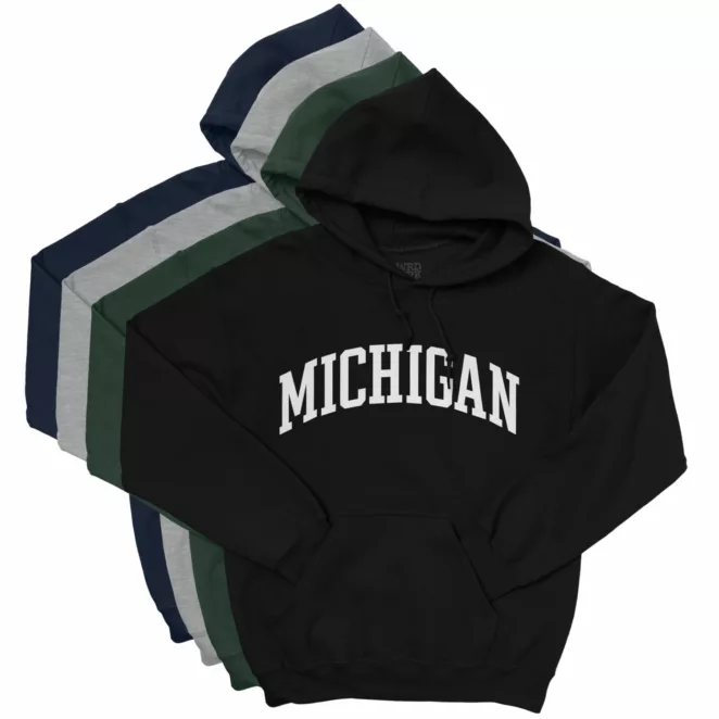 MICHIGAN hoodies four color variations