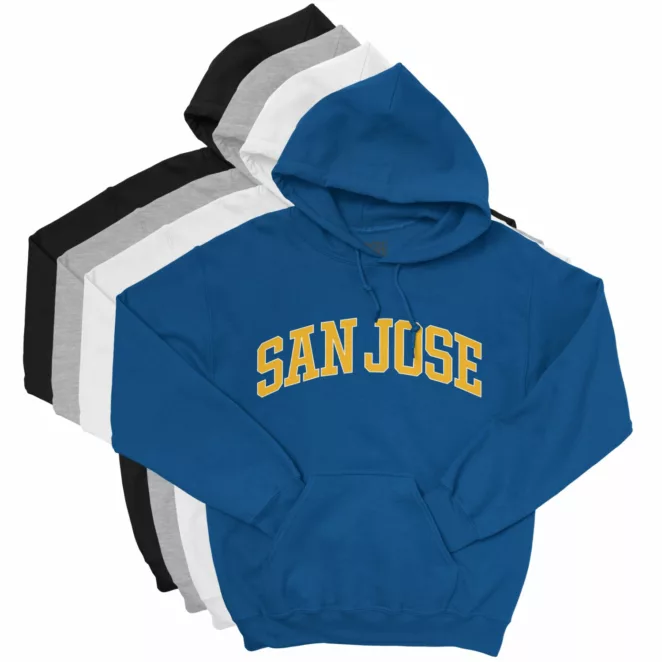 SAN JOSE hoodies in four color variations