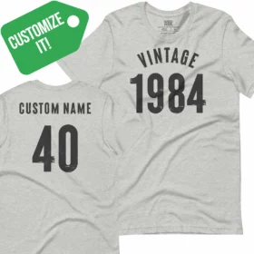 CUSTOMIZE IT! VINTAGE 1984 heather gray t-shirt