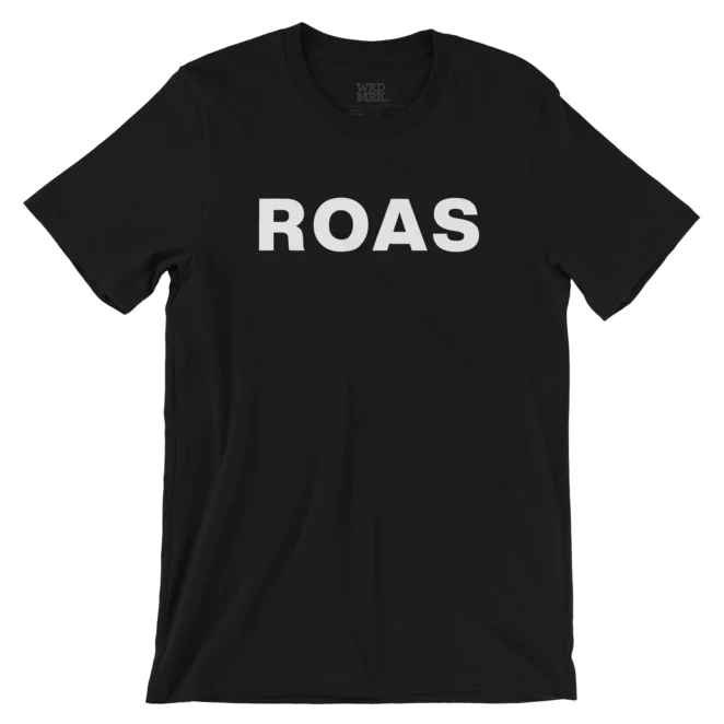 ROAS t-shirt white on black
