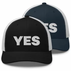 YES trucker hats two color variations