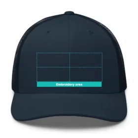 front of hat with embroidery area highlighted
