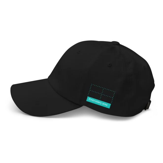 left side hat embroidery area