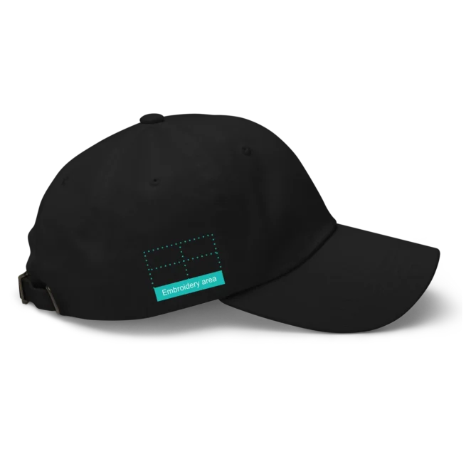 right side hat embroidery area