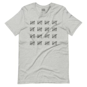 Eighty tally marks t-shirt heather gray