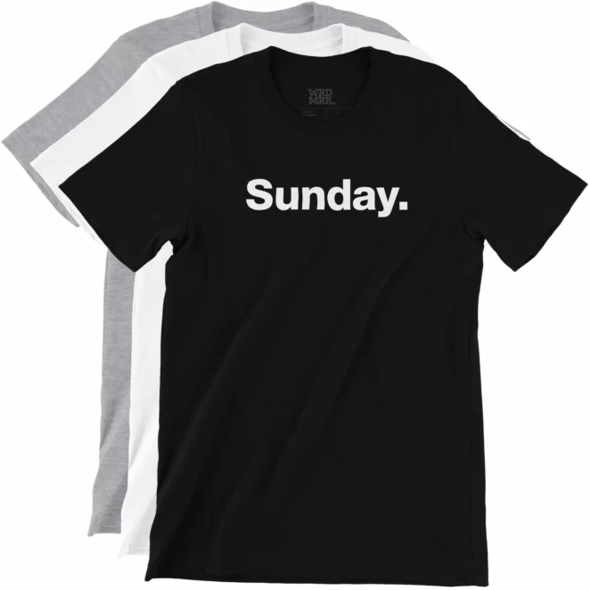 Sunday. T-Shirt color variations