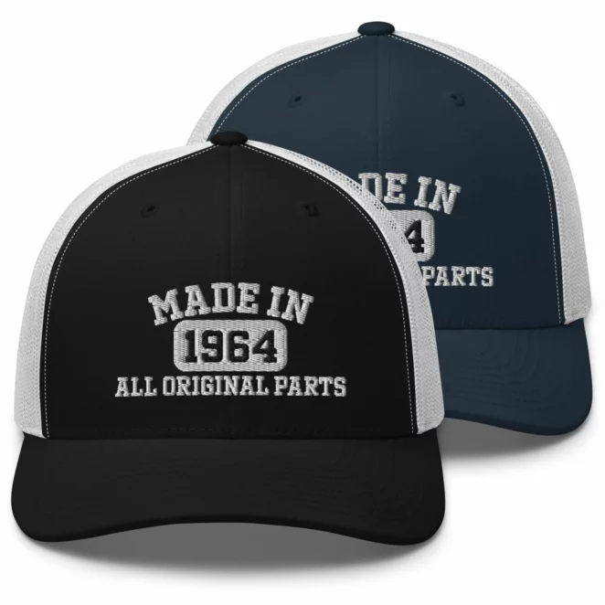 Made In 1964 All Original Parts Trucker Hat color variations