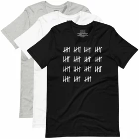 75 Tally Marks T-Shirt color variations
