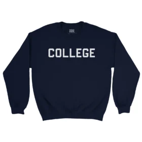 COLLEGE sweatshirt white on navy
