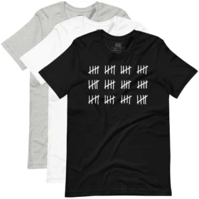 60 Tally Marks T-Shirt color variations