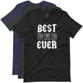 BEST DAD EVER Guitar Chords T-Shirt color variations