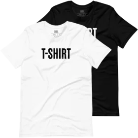 T-Shirt that says T-SHIRT color variations