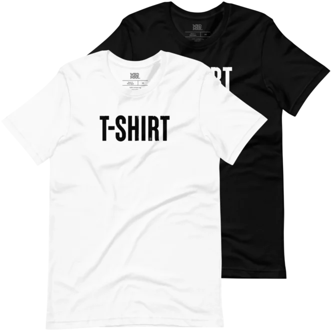 T-Shirt that says T-SHIRT color variations