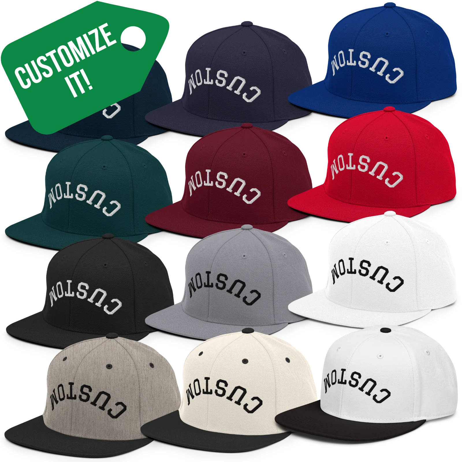 Custom Upside Down Hat solid color variants
