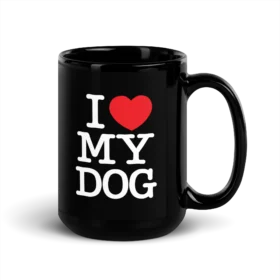 I LOVE MY DOG Mug black 15oz right