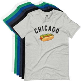 Chicago Hot Dog T-Shirt color variations
